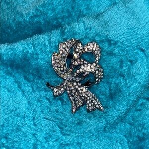 Elegant Silver Crystal Brooch